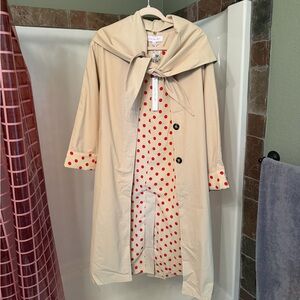 Lisa Says Gah Beige Blouse with Red Dots
